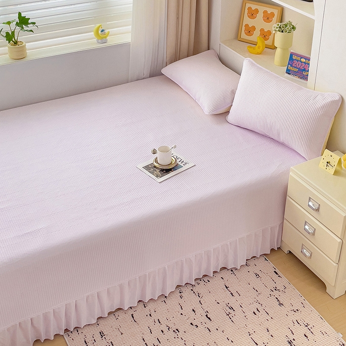 91家纺网 家纺一手货源 找家纺 （总）羽爱2024新款A类全棉纯色榻榻米床盖