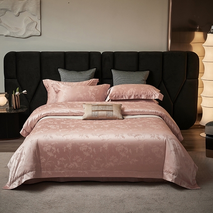 JUICY 橘滋家纺 2024新款顶级鎏金系列高精密色织提花 曼尼-合欢粉