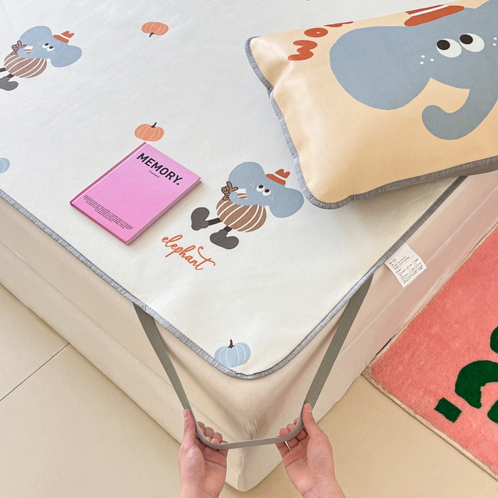 91家纺网 家纺一手货源 找家纺 寐居家纺 2024新款A类时尚印花凉感冰丝凉席 象小贝