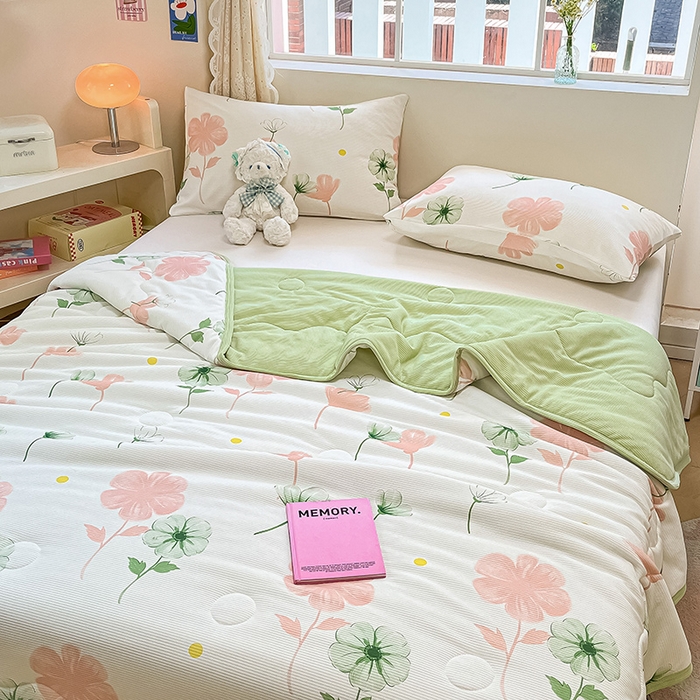 91家纺网 家纺一手货源 找家纺 美梦里 2024新款A类针织华夫格夏被夏凉被空调被子 春熙