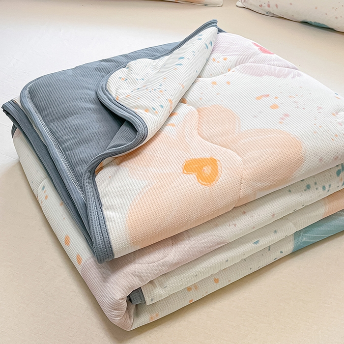 91家纺网 家纺一手货源 找家纺 美梦里 2024新款A类针织华夫格夏被夏凉被空调被子 夏花