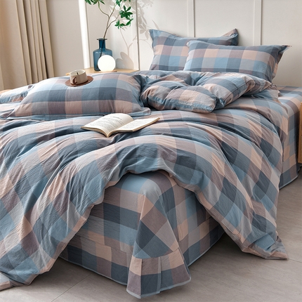 91家纺网 家纺一手货源 找家纺 （总）斯尔顿2025新款全棉色织水洗棉四件套