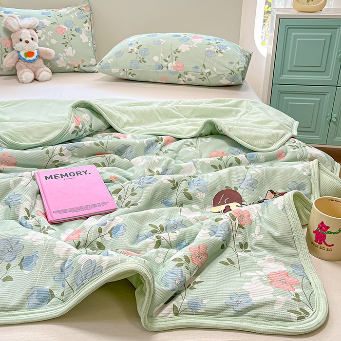 91家纺网 家纺一手货源 找家纺 美梦里 2024新款A类针织华夫格夏被夏凉被空调被子 清风