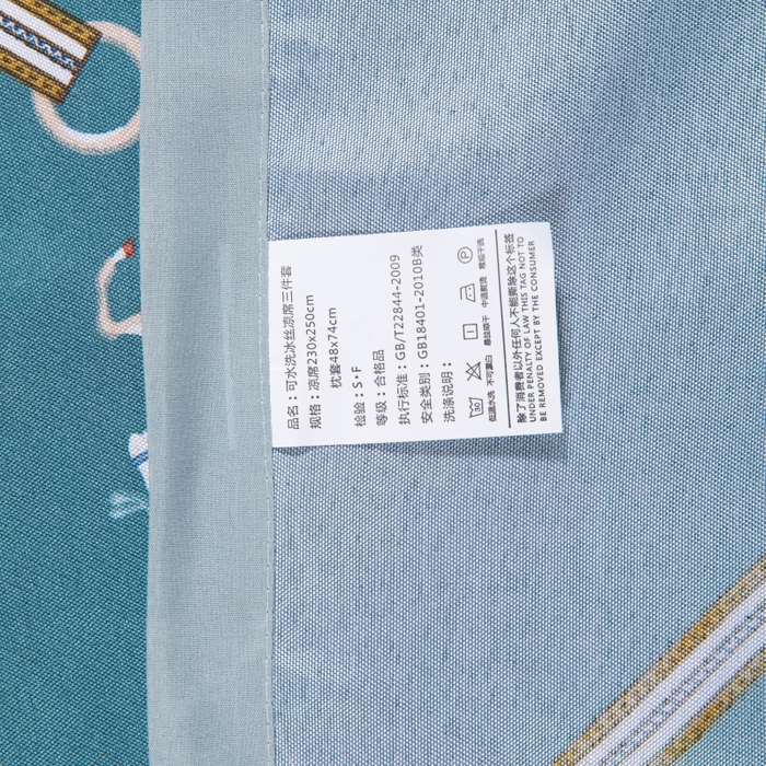 91家纺网 家纺一手货源 找家纺 席之家 2024新款冰丝印花凉席三件套 欧式马兰