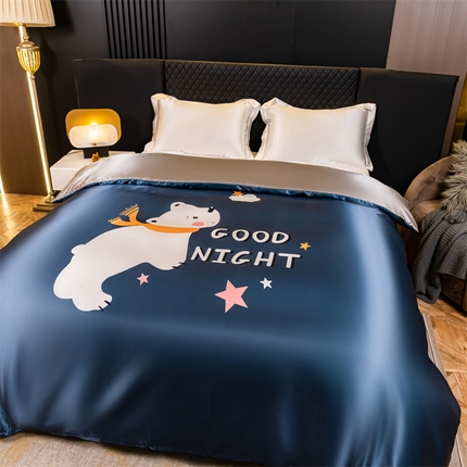 91家纺网 家纺一手货源 找家纺 （总）圣比熊 2025新款可水洗冰丝大版被套双人床单被套带同款床单床笠