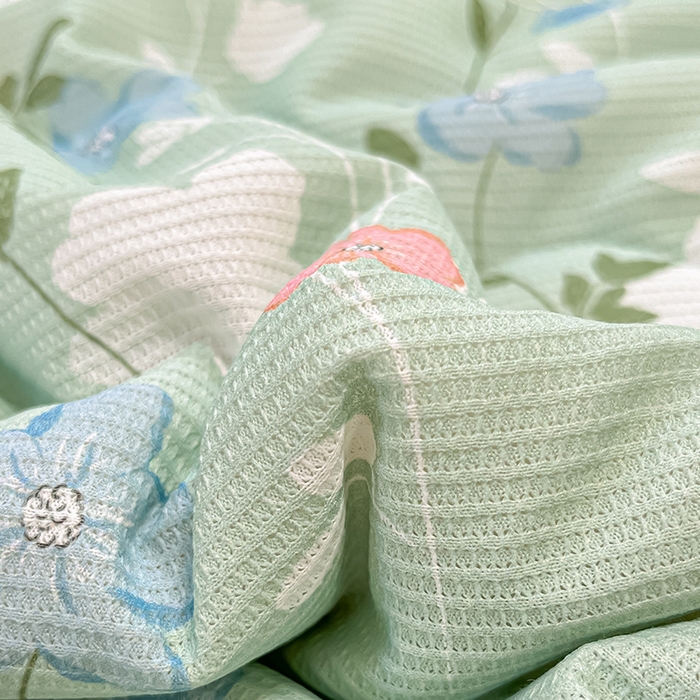 91家纺网 家纺一手货源 找家纺 美梦里 2024新款A类针织华夫格夏被夏凉被空调被子 清风