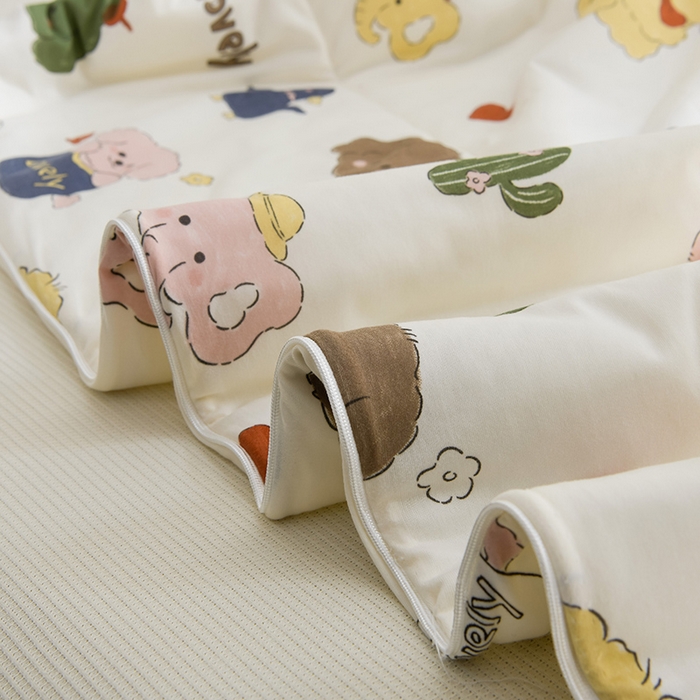 91家纺网 家纺一手货源 找家纺 圣楚家纺  2024新款A类针织棉印花夏被夏凉被空调被 萌宠乐园