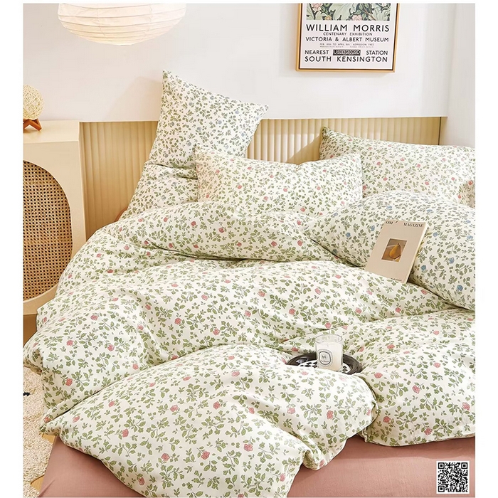 91家纺网 家纺一手货源 找家纺 尚品本色2025年新款全棉小清新双层纱 洛依-粉