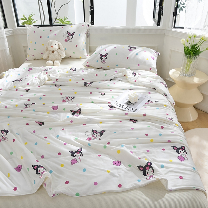 91家纺网 家纺一手货源 找家纺 圣楚家纺  2024新款A类针织棉印花夏被夏凉被空调被 快乐天使