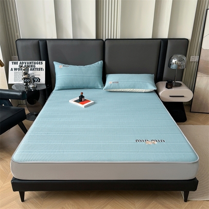 91家纺网 家纺一手货源 找家纺 （总）恒爱家纺 2024新款A类精致刺绣凉豆豆床笠款凉席