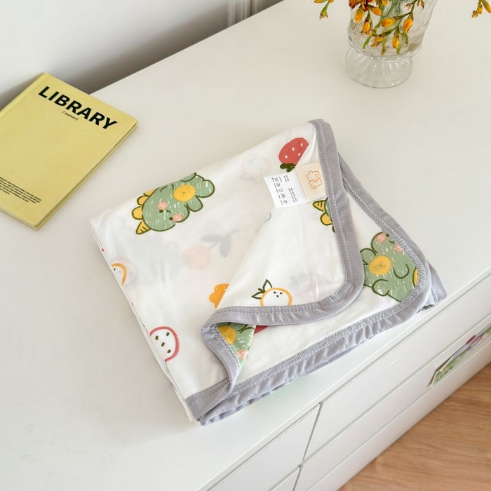 91家纺网 家纺一手货源 找家纺 星期八 2024新款舒适亲肤婴儿裸睡级卡通印花凉感毯 小恐龙