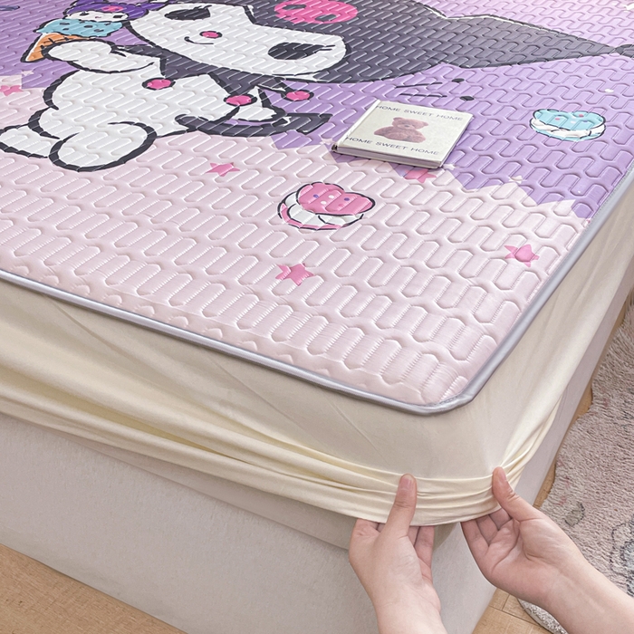 91家纺网 家纺一手货源 找家纺 金爱家 2024款三丽鸥乳胶凉席床笠款 冰淇淋库洛米