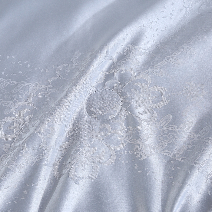 91家纺网 家纺一手货源 找家纺 恒鑫家纺 2025新款提花蚕丝夏凉被被子被芯 绅士灰