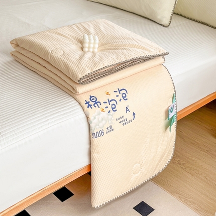 91家纺网 家纺一手货源 找家纺 澳洲羽 2024新款A类泡泡棉大豆夏被被子被芯 米色