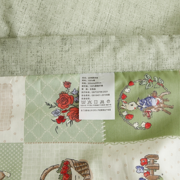 91家纺网 家纺一手货源 找家纺 怡家居 2024新款全棉印花手包边夏被四件套 安格兔
