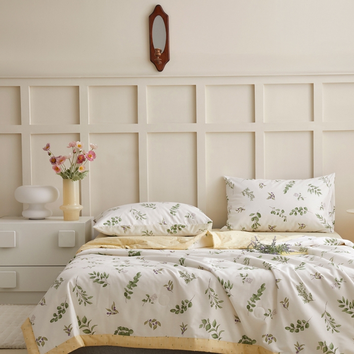 91家纺网 家纺一手货源 找家纺 怡家居 2024新款全棉印花手包边夏被四件套 忆江南