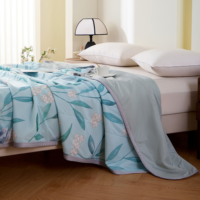 91家纺网 家纺一手货源 找家纺 吾诺家居 2024新款冰嘟嘟微重力硅胶夏被 清雅兰