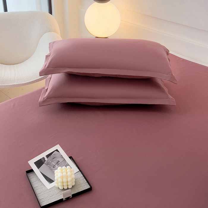 91家纺网 家纺一手货源 找家纺 楠沐家纺 2025年新款芦荟棉柔软亲肤纯色枕套 深豆沙