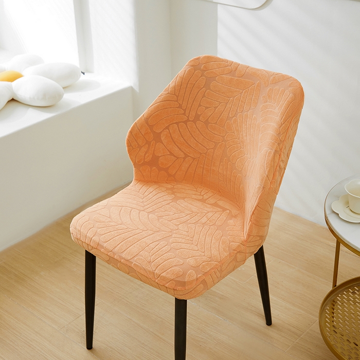 91家纺网 家纺一手货源 找家纺 共鸣沙发套 2024新款臻品提花系列椅套（扇形椅套） 织叶-卡橙