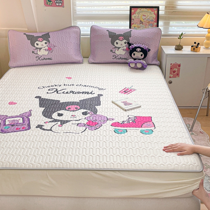 91家纺网 家纺一手货源 找家纺 金爱家 2024款三丽鸥乳胶凉席床笠款 抱抱熊库洛米