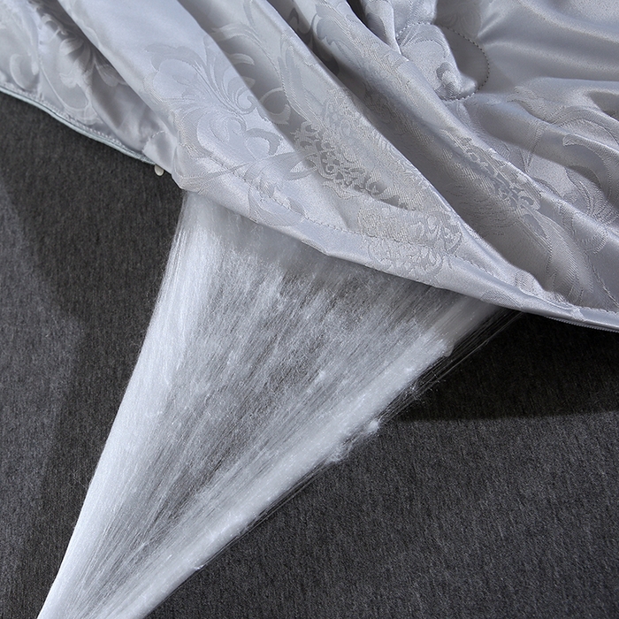 91家纺网 家纺一手货源 找家纺 恒鑫家纺 2025新款提花蚕丝夏凉被被子被芯 绅士灰