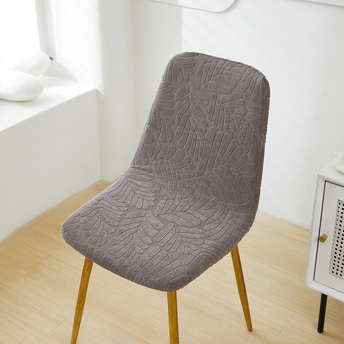 91家纺网 家纺一手货源 找家纺 共鸣沙发套 2024新款臻品提花系列椅套（短背款弧形椅套） 织叶-冷灰