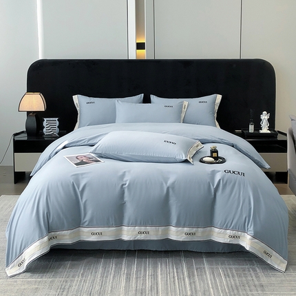 91家纺网 家纺一手货源 找家纺 （总）懒猫家纺 G轻奢系列高精密40支13374全棉喷气绣花四件套