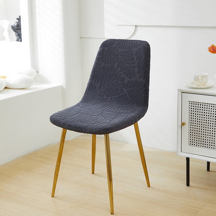 91家纺网 家纺一手货源 找家纺 共鸣沙发套 2024新款臻品提花系列椅套（短背款弧形椅套） 织叶-碳灰