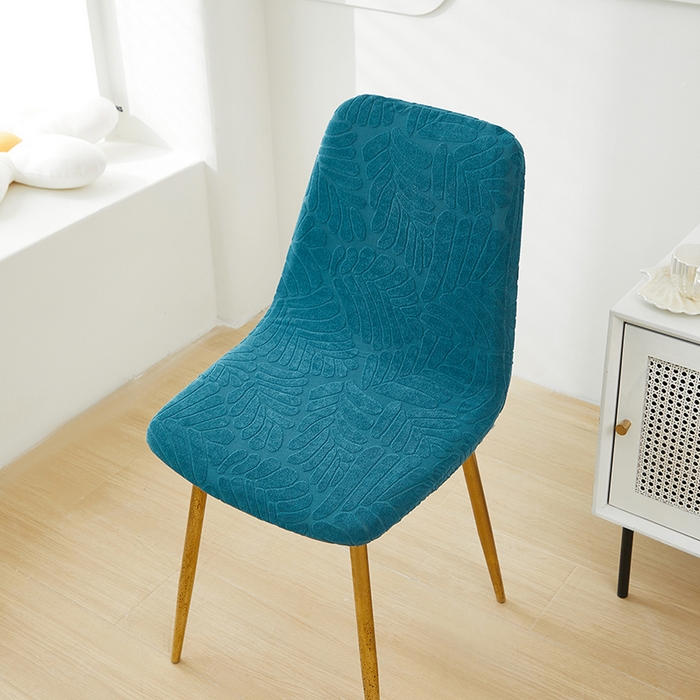 91家纺网 家纺一手货源 找家纺 共鸣沙发套 2024新款臻品提花系列椅套（短背款弧形椅套） 织叶-净蓝