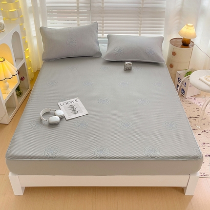 91家纺网 家纺一手货源 找家纺 （总）大柏树 2025新款A类提花冰豆豆凉席床笠款