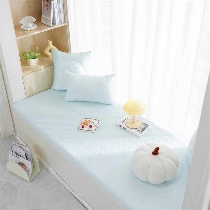 91家纺网 家纺一手货源 找家纺 共鸣沙发垫2024新款5cm厚50D凉豆豆海绵飘窗垫 凉豆豆绿色