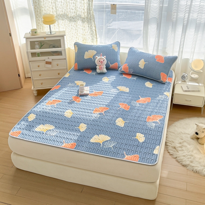 91家纺网 家纺一手货源 找家纺 东宇床垫 2025新款A类凉感丝乳胶成人凉席 三生有杏