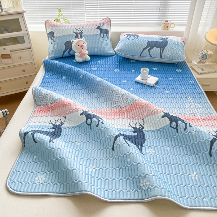 91家纺网 家纺一手货源 找家纺 东宇床垫 2025新款A类凉感丝乳胶成人凉席 一路相伴