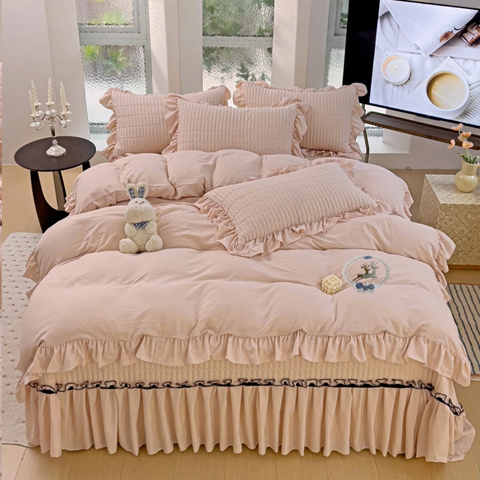 91家纺网 家纺一手货源 找家纺 言熙居家纺 2024新款亲肤床盖四件套-浪漫之约 浪漫之约玉