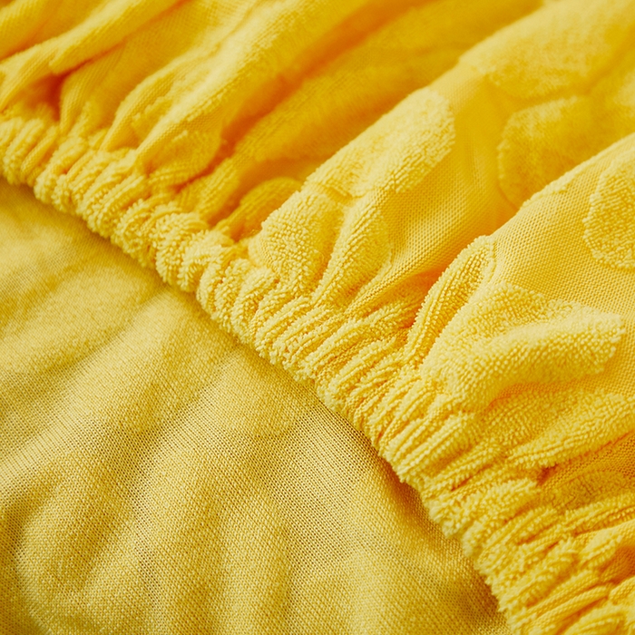 91家纺网 家纺一手货源 找家纺 共鸣沙发套 2024新款臻品提花系列椅套（短背款弧形椅套） 织叶-柠黄