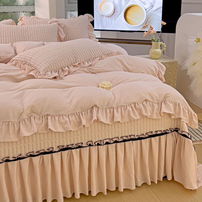 91家纺网 家纺一手货源 找家纺 言熙居家纺 2024新款亲肤床盖四件套-浪漫之约 浪漫之约玉