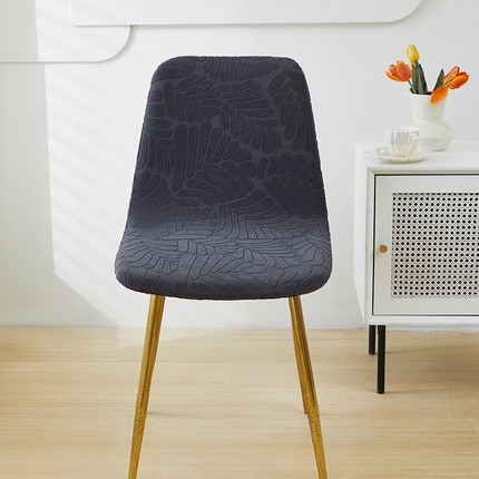 共鸣沙发套 2024新款臻品提花系列椅套（短背款弧形椅套） 织叶-碳灰