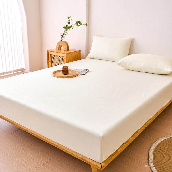 91家纺网 家纺一手货源 找家纺 云尚床笠 热卖简约风纯色原棉床笠系列 白色