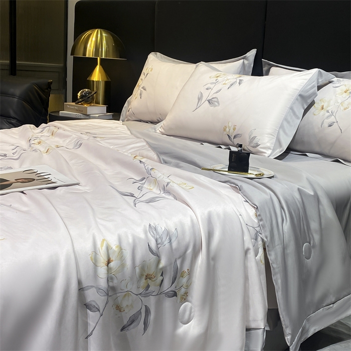 91家纺网 家纺一手货源 找家纺 （总）佳品居 2024新款莱塞尔天丝印花夏被四件套