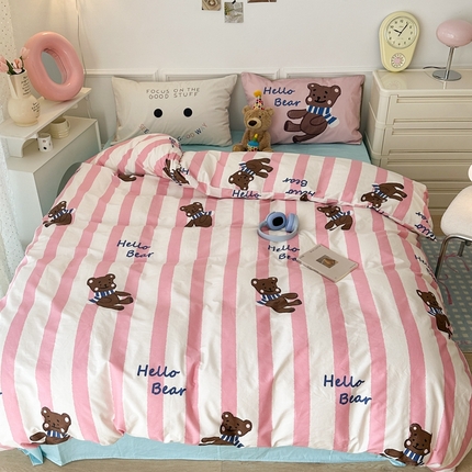 91家纺网 家纺一手货源 找家纺 （总）昔可家纺 2024新款全棉卡通大版印花四件套