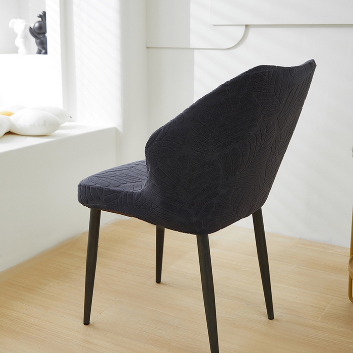 91家纺网 家纺一手货源 找家纺 共鸣沙发套 2024新款臻品提花系列椅套（扇形椅套） 织叶-碳灰