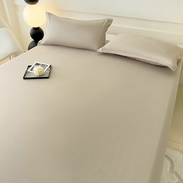 91家纺网 家纺一手货源 找家纺 楠沐家纺 2025年新款芦荟棉柔软亲肤纯色枕套 浅驼