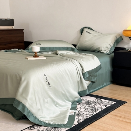 CINNY馨宜 2025新款A类55%大豆纤维 双拼色夏被（炫彩） 宝石蓝