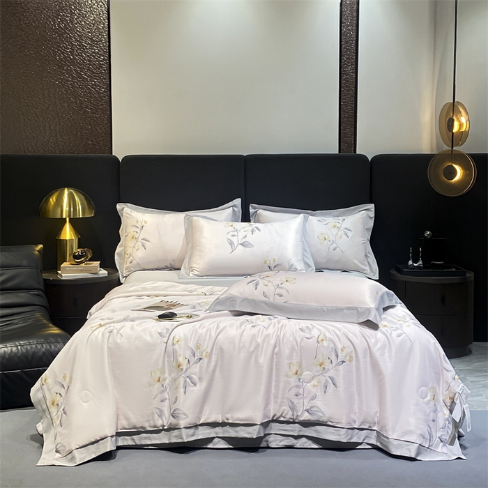 91家纺网 家纺一手货源 找家纺 （总）佳品居 2024新款莱塞尔天丝印花夏被四件套