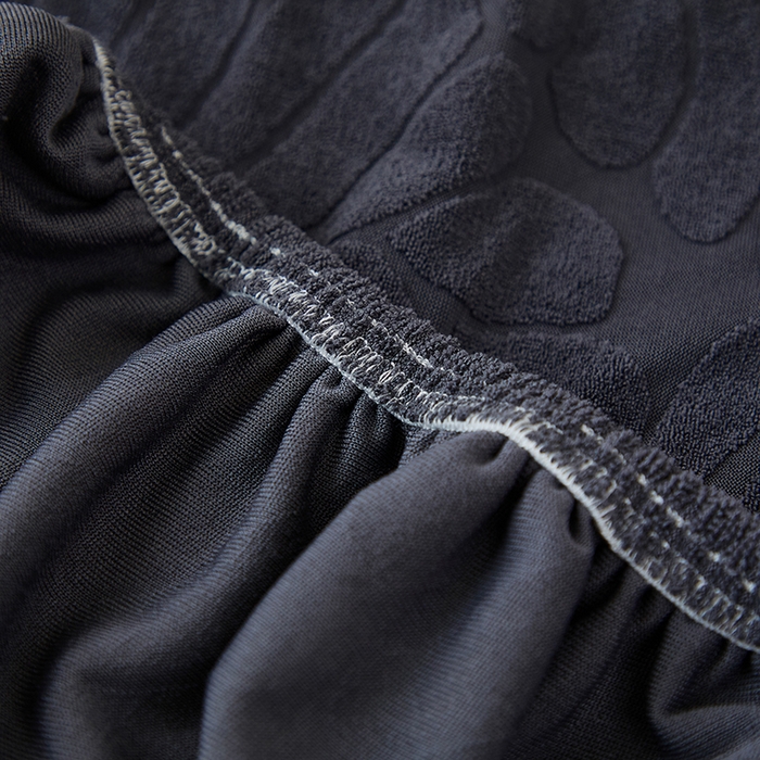 91家纺网 家纺一手货源 找家纺 共鸣沙发套 2024新款臻品提花系列椅套（短背款弧形椅套） 织叶-碳灰