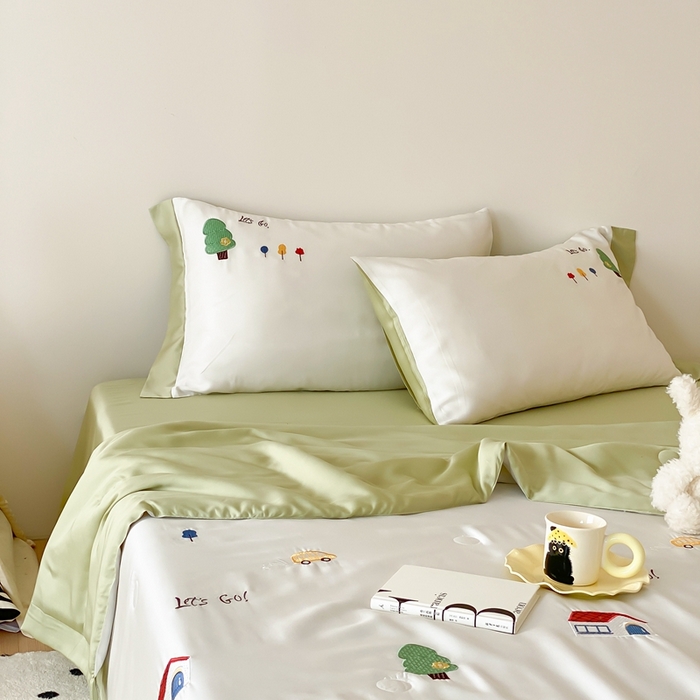 91家纺网 家纺一手货源 找家纺 （总）星野 2024新款80s奥地利天丝夏被-小森林