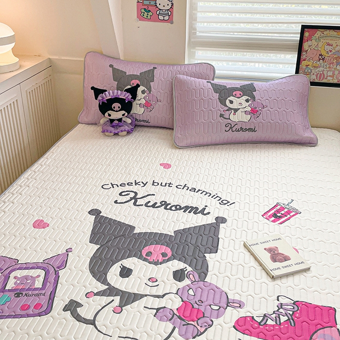 91家纺网 家纺一手货源 找家纺 金爱家 2024款三丽鸥乳胶凉席床笠款 抱抱熊库洛米