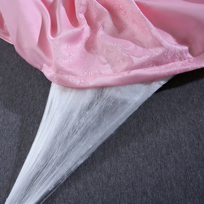 91家纺网 家纺一手货源 找家纺 恒鑫家纺 2025新款提花蚕丝夏凉被被子被芯 淑女粉