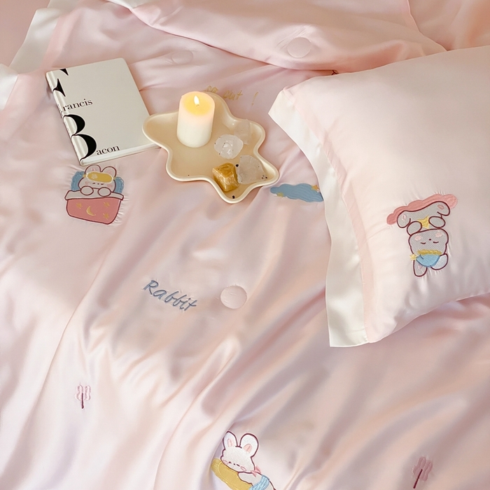 91家纺网 家纺一手货源 找家纺 （总）星野 2024新款80s奥地利天丝夏被-晚安兔