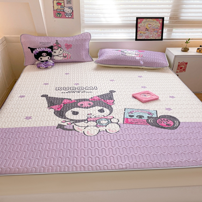 91家纺网 家纺一手货源 找家纺 金爱家 2024款三丽鸥乳胶凉席床笠款 相机库洛米